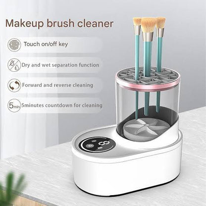 Automatic Electric Makeup Brush Cleaner & Dryer Machine | 3-in-1 Portable Tool