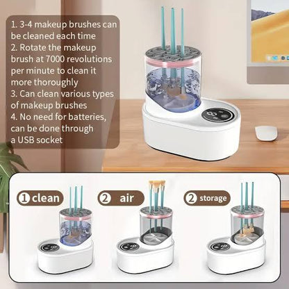 Automatic Electric Makeup Brush Cleaner & Dryer Machine | 3-in-1 Portable Tool